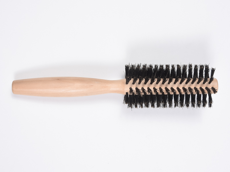 Cepillo de pelo redondo de madera de bambú para peinar