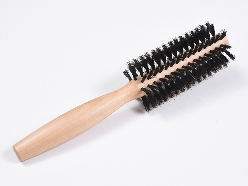 Cepillo de pelo redondo de madera de bambú para peinar