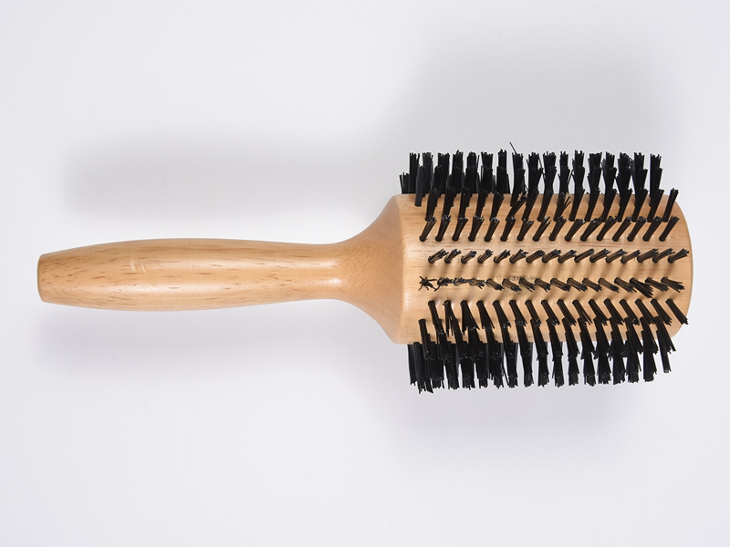 Cepillo de pelo redondo de madera de bambú para peinar