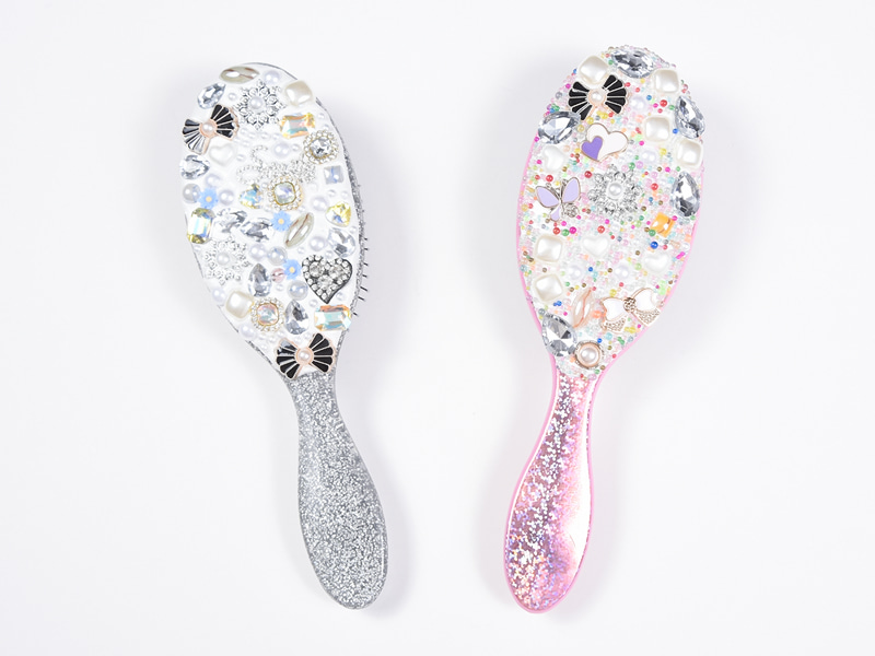 Cepillo para desenredar el cabello ovalado Jewelry Bling