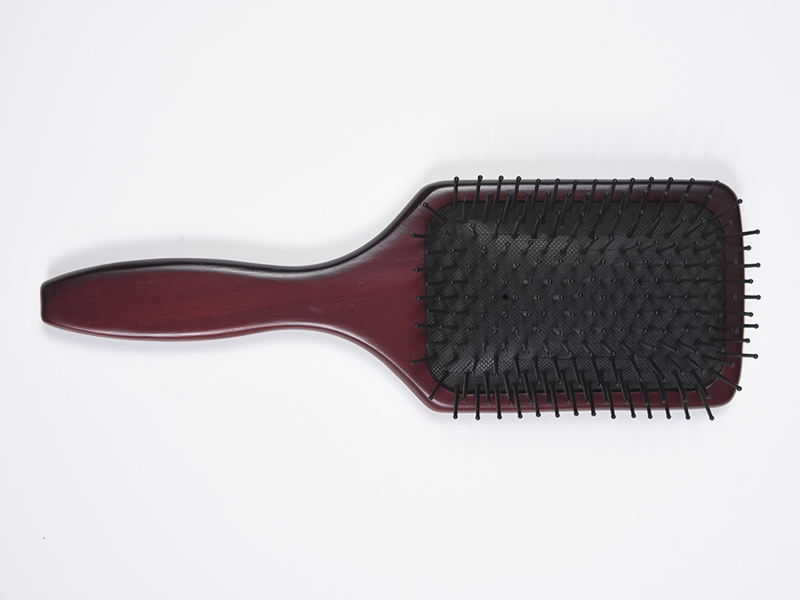 Cepillo de pelo desenredante de masaje de madera de bambú grande