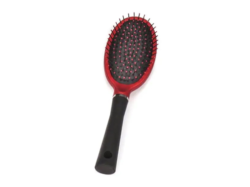 Cepillo de pelo de plástico con revestimiento de goma