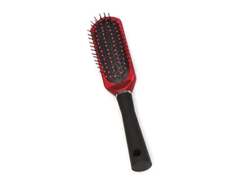Cepillo de pelo de plástico con revestimiento de goma