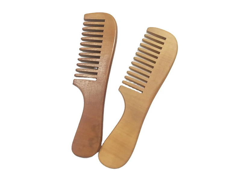 Mini peine de bambú de dientes anchos de madera
