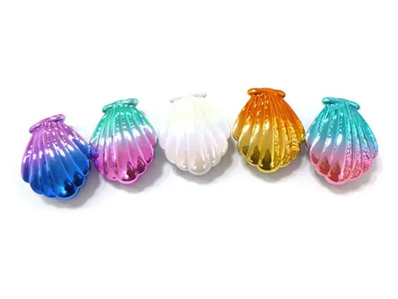 Mini cepillo de pelo electrochapado en forma de concha para niños