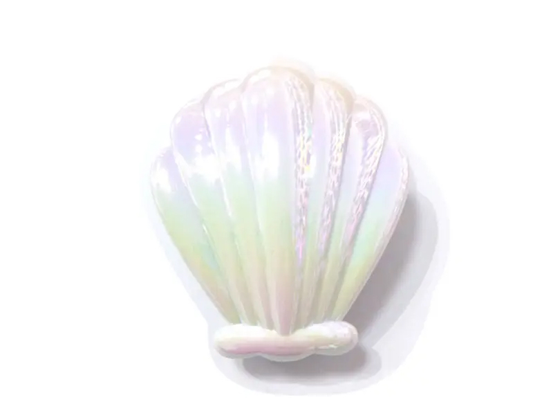 Mini cepillo de pelo electrochapado en forma de concha para niños