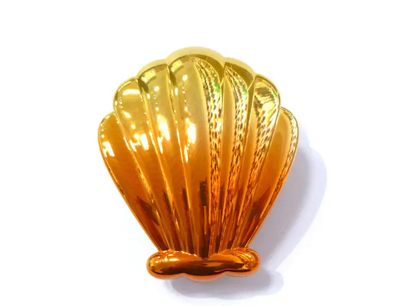Mini cepillo de pelo electrochapado en forma de concha para niños