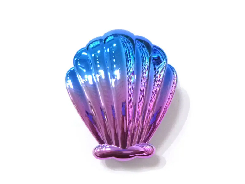 Mini cepillo de pelo electrochapado en forma de concha para niños