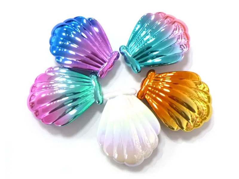 Mini cepillo de pelo electrochapado en forma de concha para niños