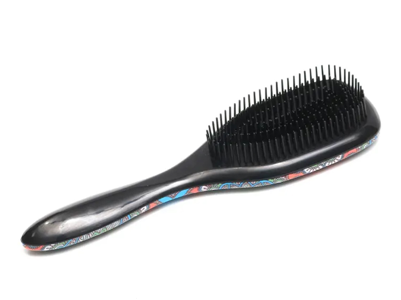 Cepillo de pelo rizado de nailon con cojín para desenredar