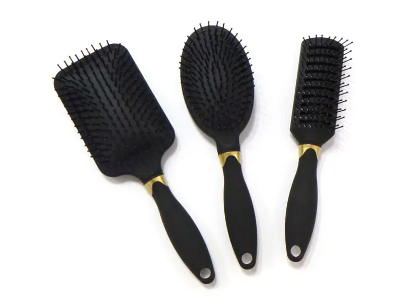 Juego de cepillos para el cabello para desenredar con revestimiento de goma