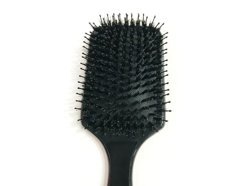 Cepillo de pelo de bambú para desenredar paletas de madera con masaje de cerdas de jabalí