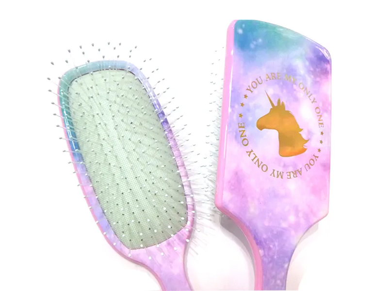 Cepillo de pelo de plástico colorido Sparkle Unicorns