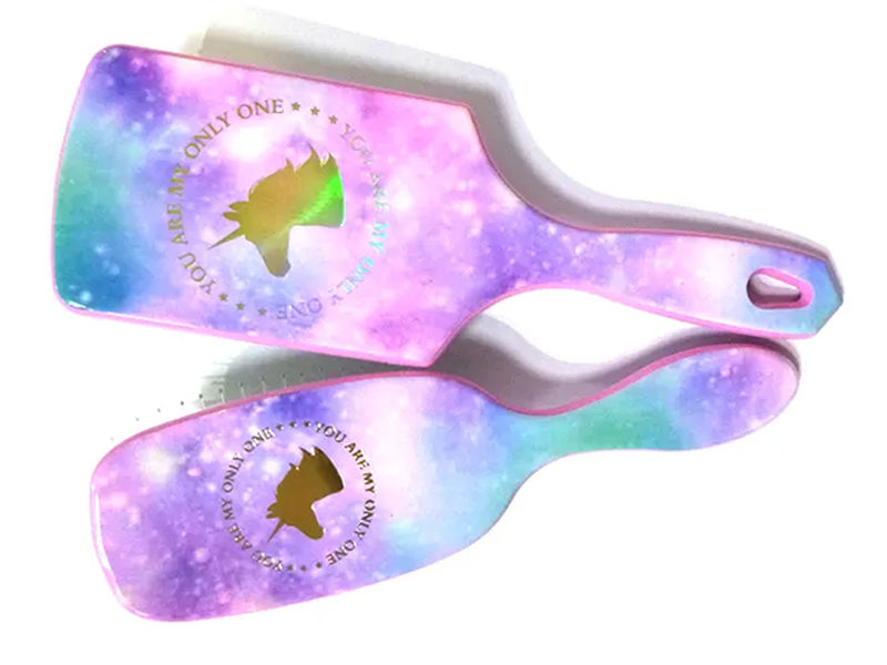 Cepillo de pelo de plástico colorido Sparkle Unicorns