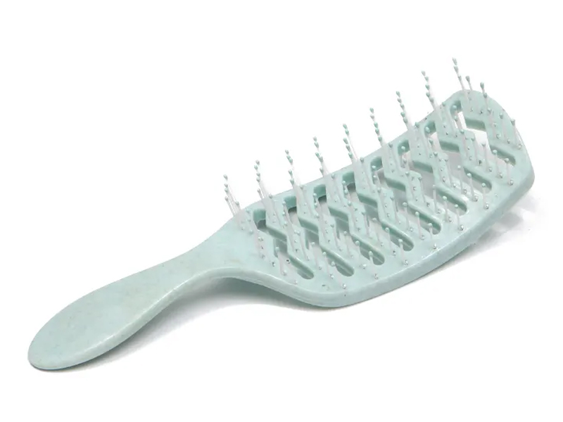 Cepillo de pelo desenredante impermeable respetuoso del medio ambiente del ABS portátil plástico rosado