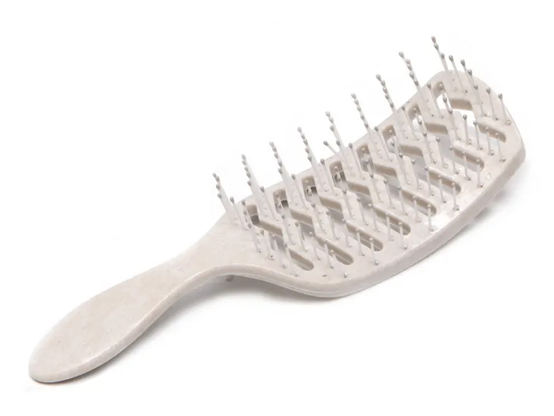 Cepillo de pelo desenredante impermeable respetuoso del medio ambiente del ABS portátil plástico rosado