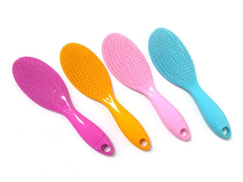 Peine de pelo resistente al calor rosa con mango desmontable