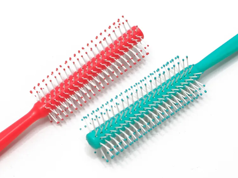 Cepillos redondos de pulpo para peluca rosa de color desenredante para niños