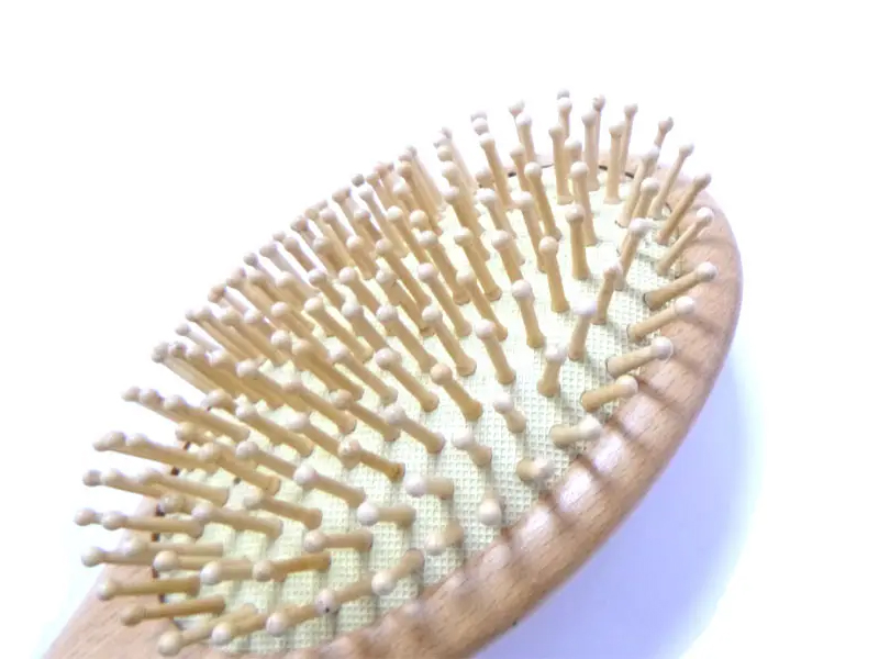 Cepillo de pelo de cerdas de jabalí ovalado desenredante de madera